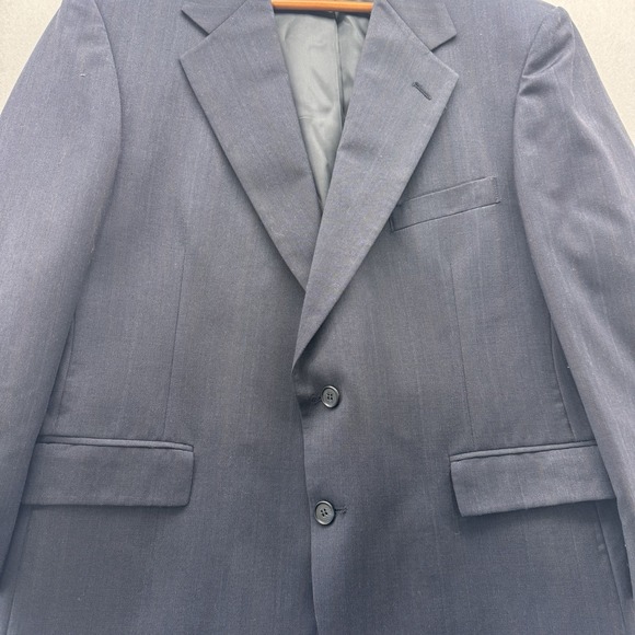 Stafford Signature Mens 100 Wool Sport Coat Mint‎ Gray Two Button Men's Blazer - Picture 3 of 13